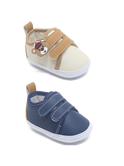 Kit 2 sapatinho de bebê menino para bebê recém nascido do 13 ao 18