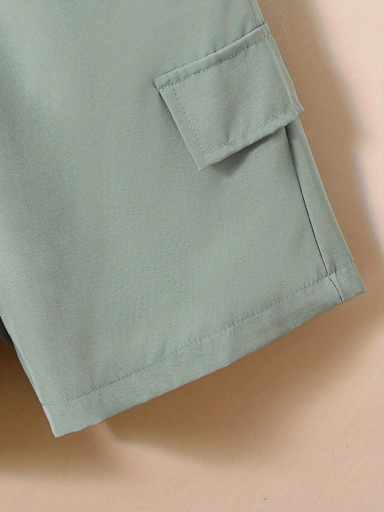 Conjunto de Camiseta de Manga Curta e Shorts Estampados com Ursinho Jovem, Looks Casuais de Verão, 2 peças/Conjunto