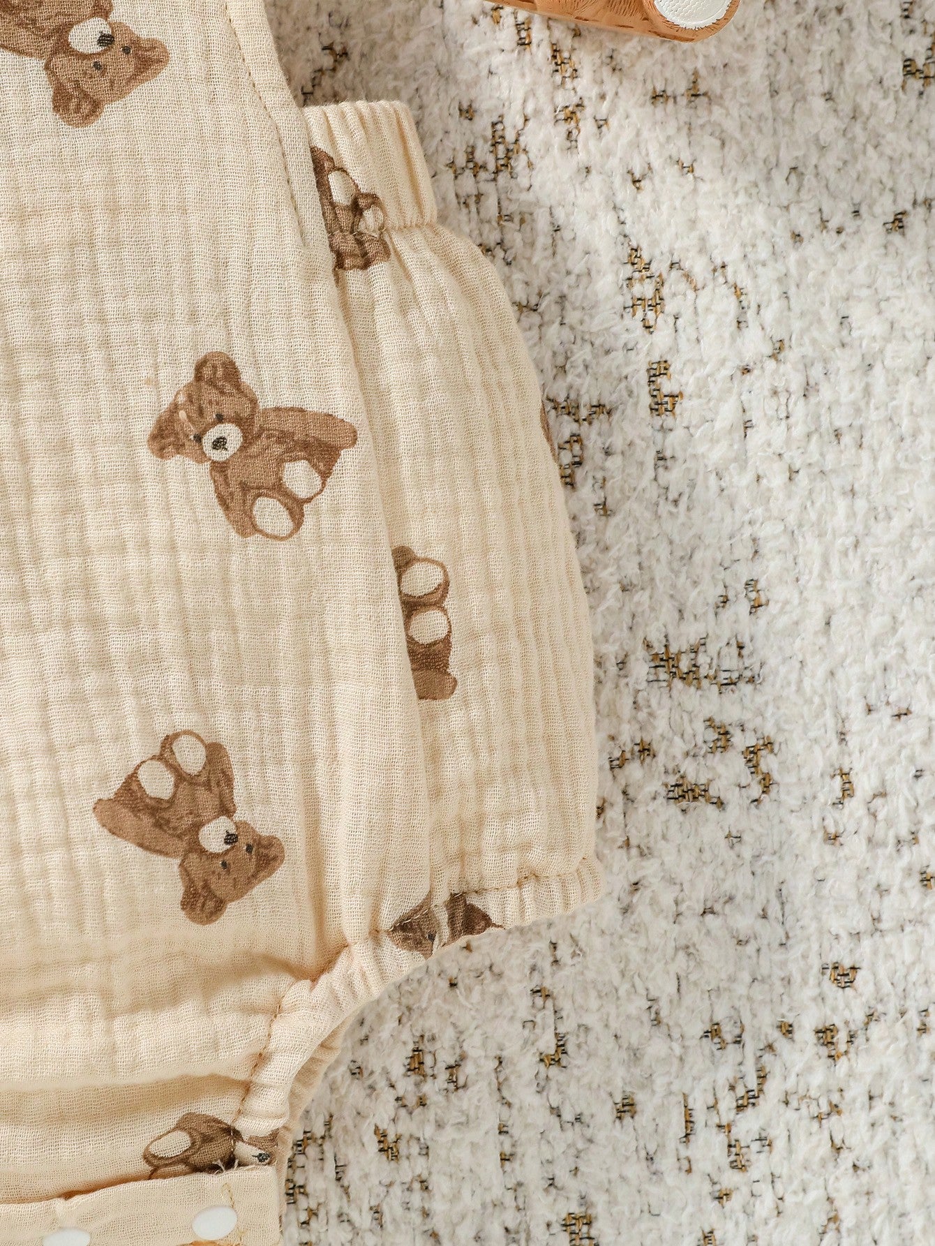 Roupinha de bebê para meninos sem mangas com estampa de urso