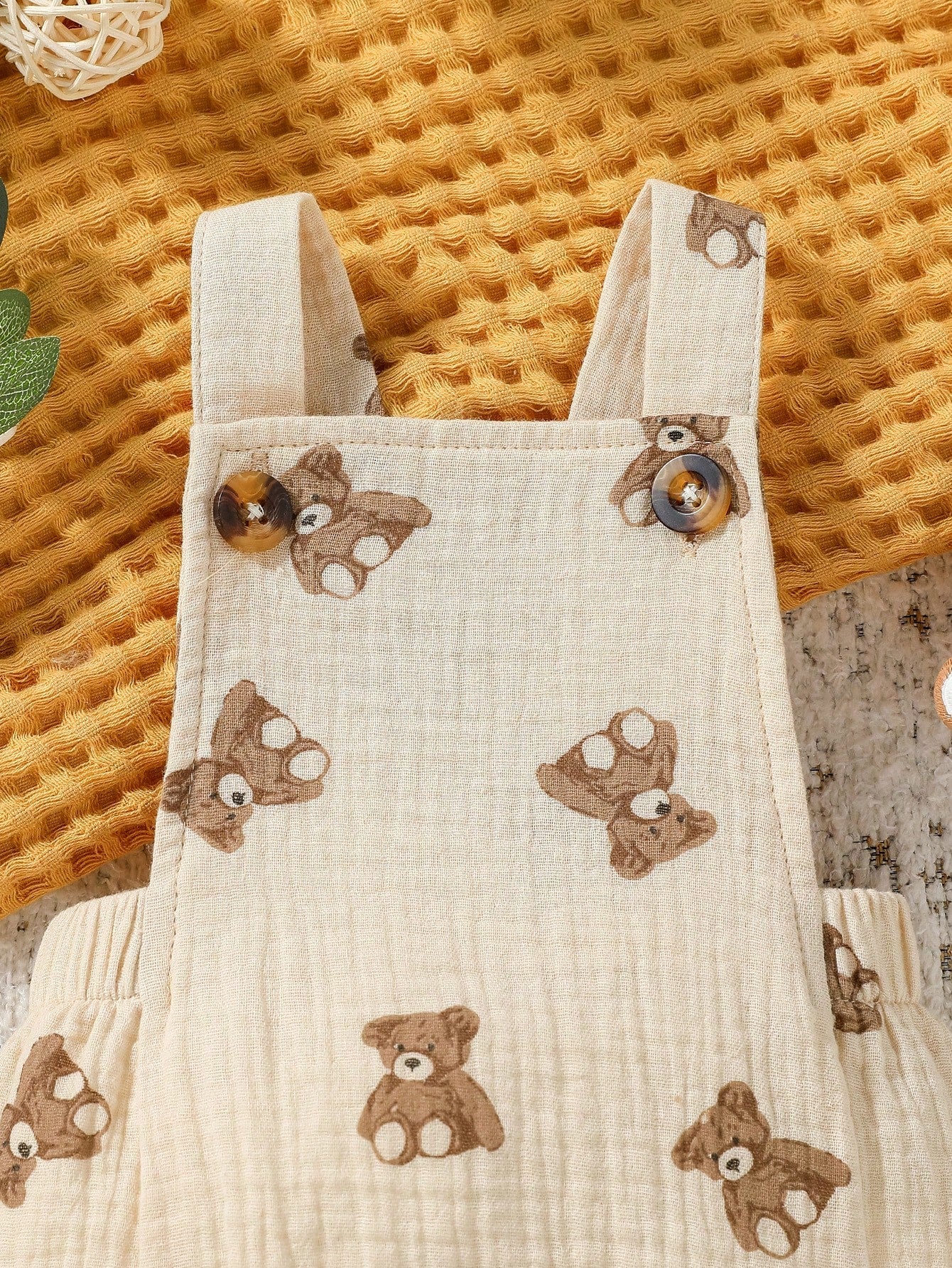 Roupinha de bebê para meninos sem mangas com estampa de urso