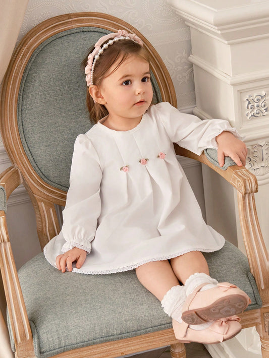 Vestido para Bebês Meninas com Decoração de Flor