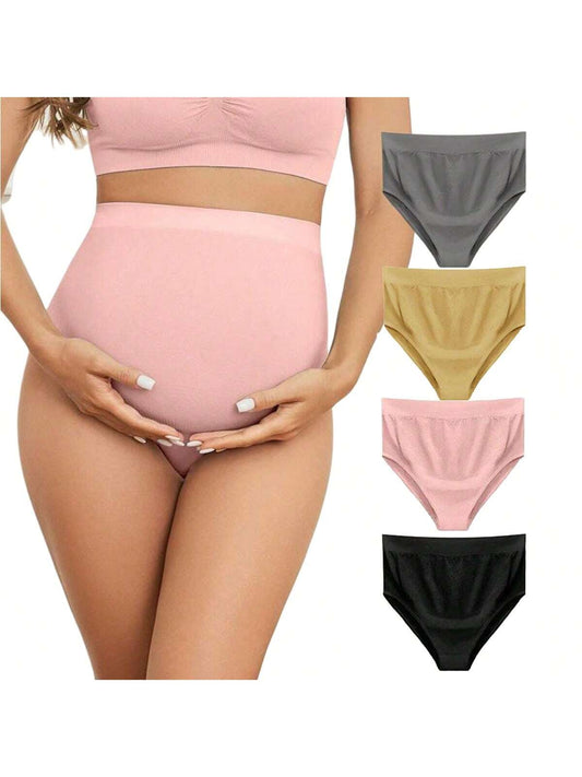 Kit 4 Calcinha Gestante Alta Pós-parto Hot Pants Maternidade