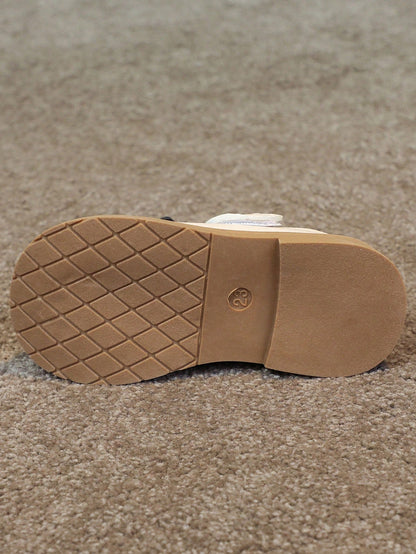 1 par de sapatos rasos de boca de flor de PU para meninas de estilo bonito, adequados para uso diário ao ar livre na primavera e outono