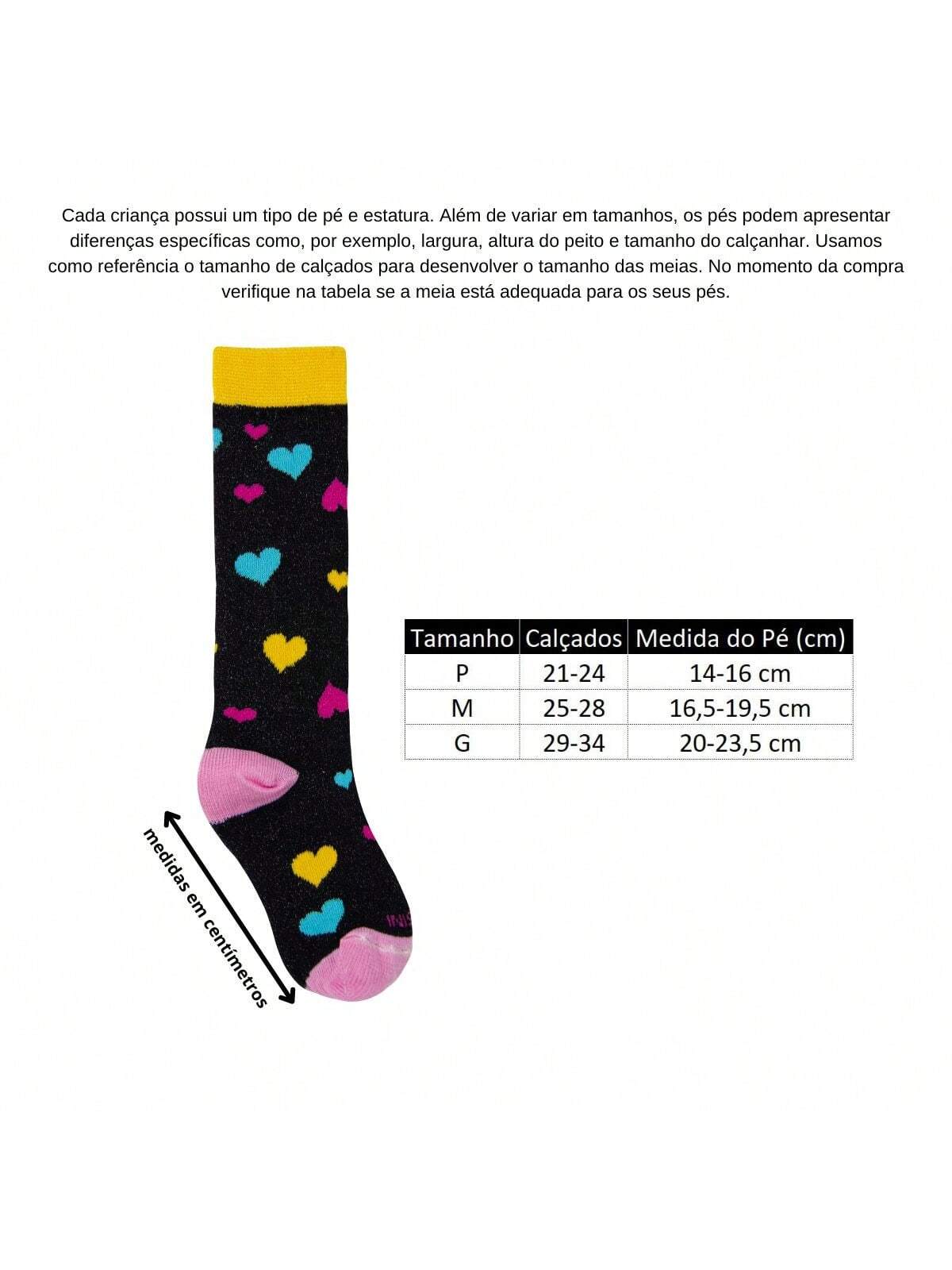 Kit 3 Pares de Meias Infantil Galocha Colorida