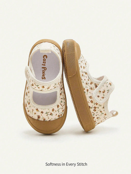 Sapatilhas Infantis Com Design De Flores Fashion, Moderno, Quente, Bonito, Confortável E Casual (padrão Aleatório)