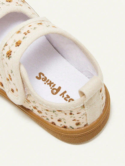 Sapatilhas Infantis Com Design De Flores Fashion, Moderno, Quente, Bonito, Confortável E Casual (padrão Aleatório)