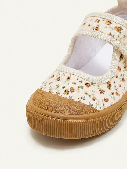 Sapatilhas Infantis Com Design De Flores Fashion, Moderno, Quente, Bonito, Confortável E Casual (padrão Aleatório)
