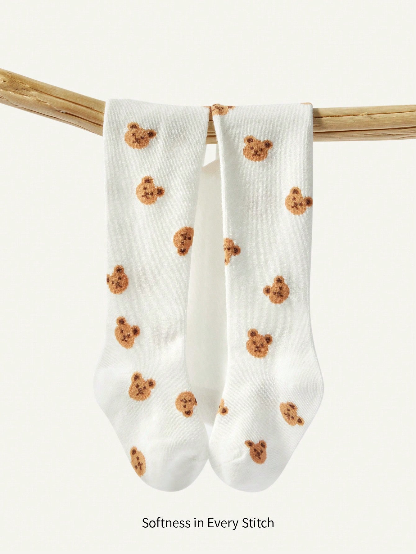 2 Pares de Socks de Algodão Jacquard de Urso Bonito para Bebê/Criança
