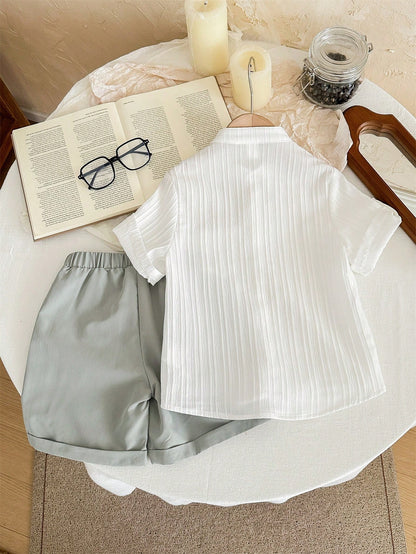 Conjunto De Camiseta E Shorts Confortáveis E Respiráveis Estilo Academia Casual Para Meninos Jovens