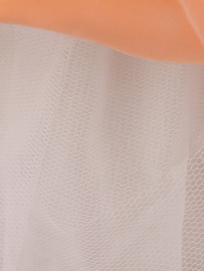 1 peça Vestido de festa de aniversário de 1 ano fofo com estampa de folha e manga bufante para meninas, adequado para dama de honra, casamento e uso externo
