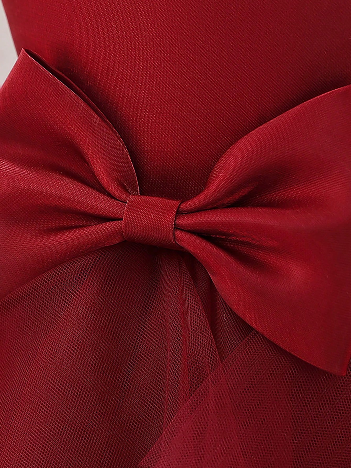 Vestido Formal para Bebê Menina, Tecido de Tule Estilo Doce com Decoração de Laço na Cintura, Adequado para Festa de Aniversário, Elegante e