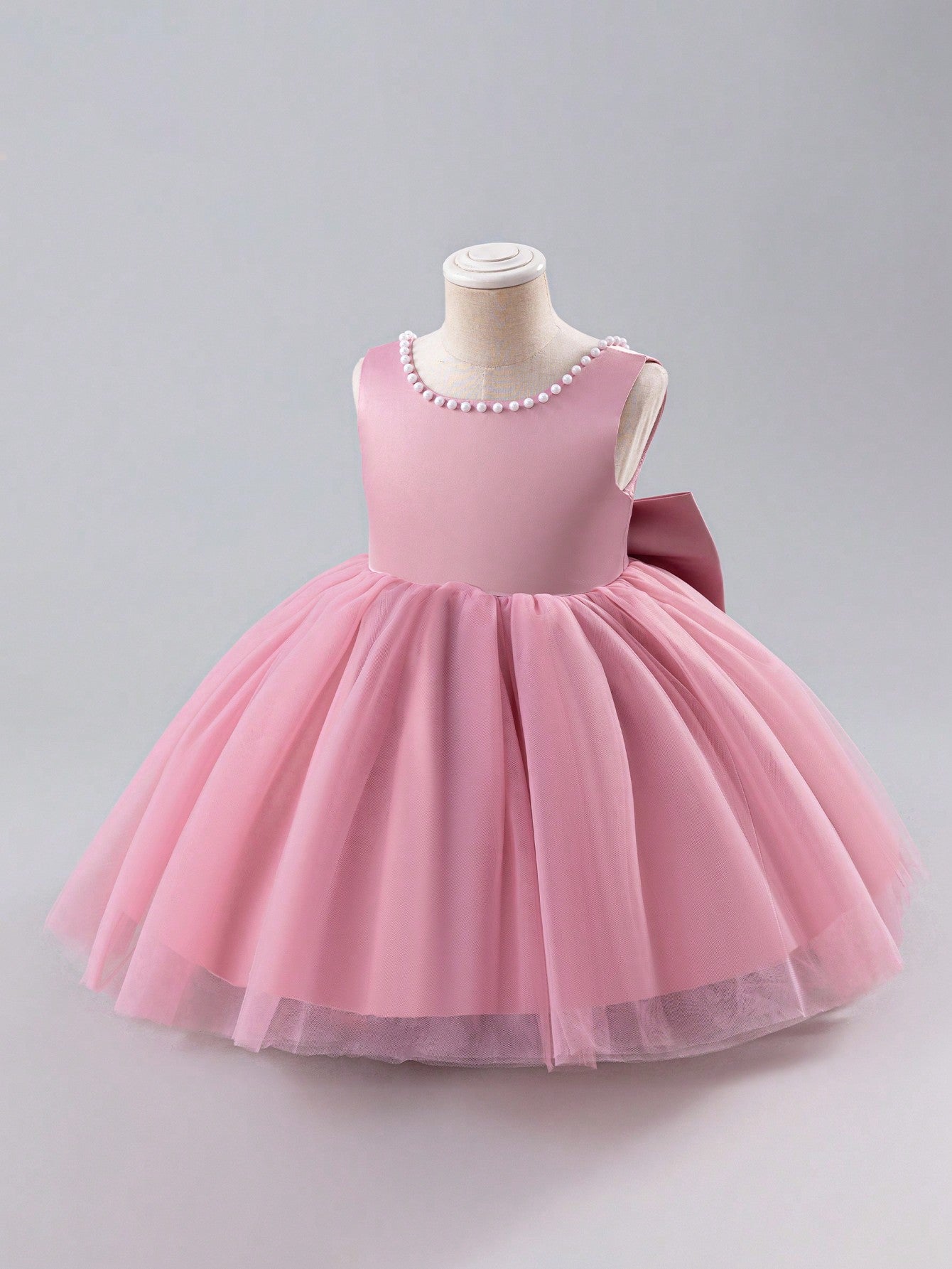 Vestido de Festa de Casamento e Desfile para Meninas, Sem Mangas, de Tule, para Todas as Estações
