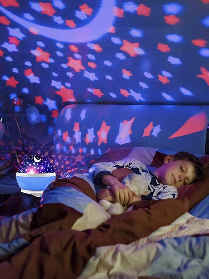 1 peça Luz de Projeção para Quarto Infantil, Luz Companheira do Sono da Criança, Rotação de 360°, Luz de Humor com Planeta Onírico e Céu Estrelado, Projetor de Céu Estrelado Romântico
