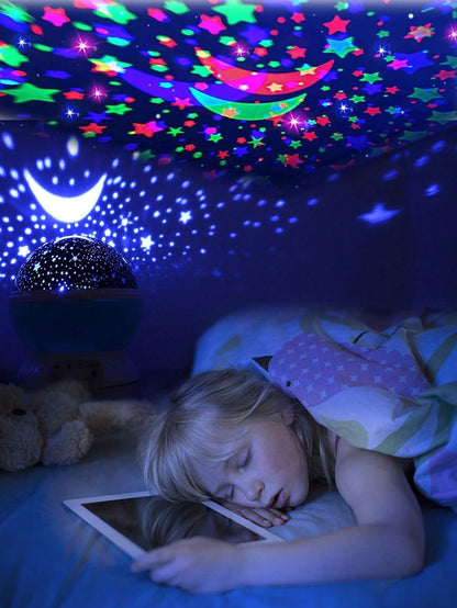 1 peça Luz de Projeção para Quarto Infantil, Luz Companheira do Sono da Criança, Rotação de 360°, Luz de Humor com Planeta Onírico e Céu Estrelado, Projetor de Céu Estrelado Romântico