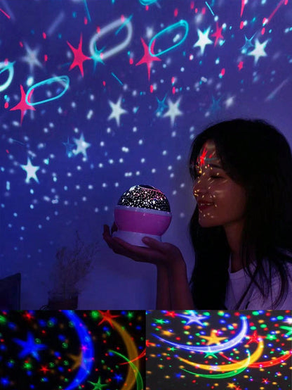 1 peça Luz de Projeção para Quarto Infantil, Luz Companheira do Sono da Criança, Rotação de 360°, Luz de Humor com Planeta Onírico e Céu Estrelado, Projetor de Céu Estrelado Romântico