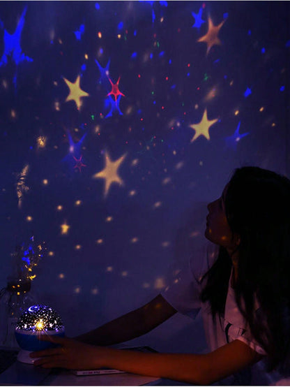 1 peça Luz de Projeção para Quarto Infantil, Luz Companheira do Sono da Criança, Rotação de 360°, Luz de Humor com Planeta Onírico e Céu Estrelado, Projetor de Céu Estrelado Romântico