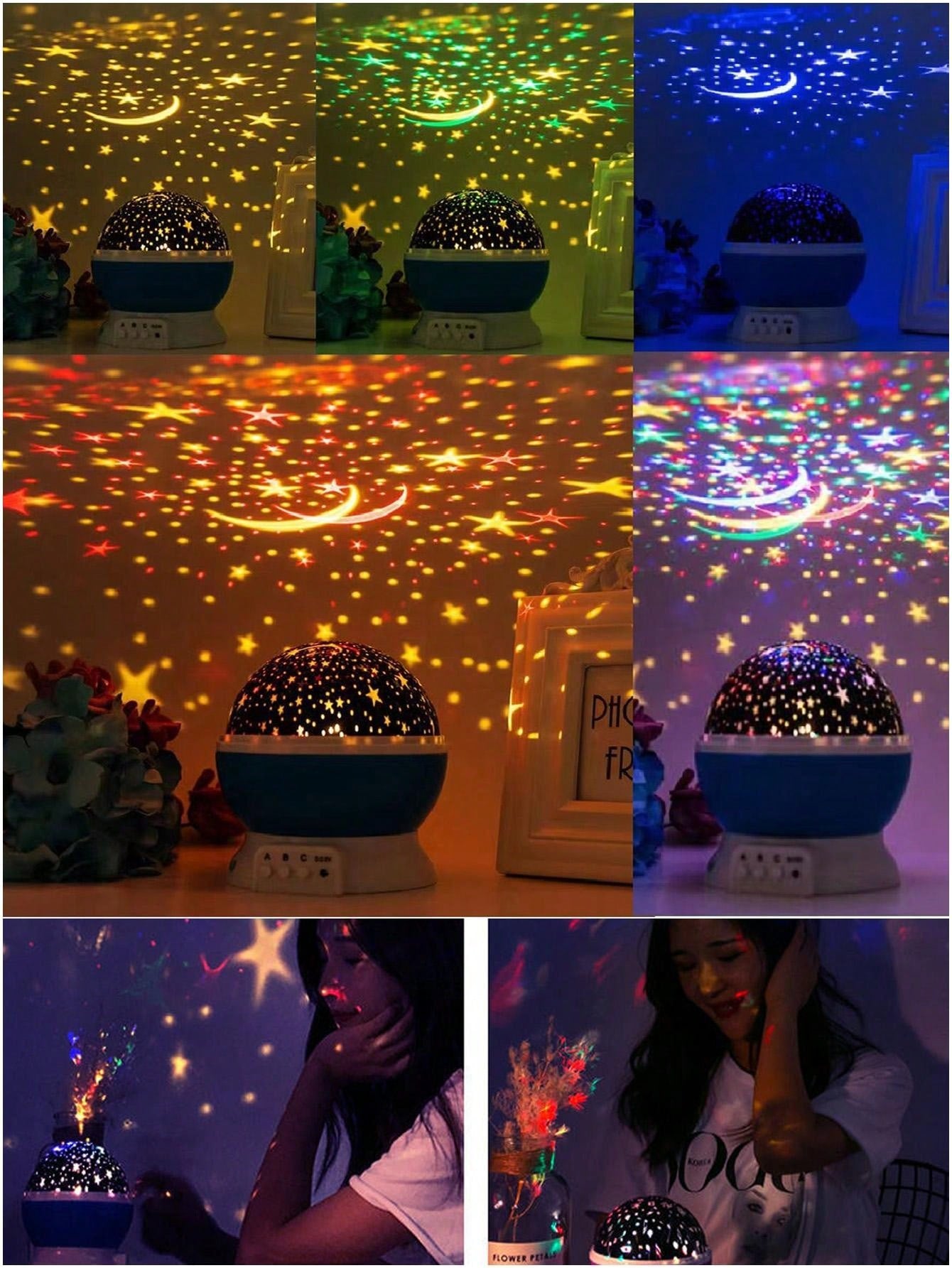 1 peça Luz de Projeção para Quarto Infantil, Luz Companheira do Sono da Criança, Rotação de 360°, Luz de Humor com Planeta Onírico e Céu Estrelado, Projetor de Céu Estrelado Romântico