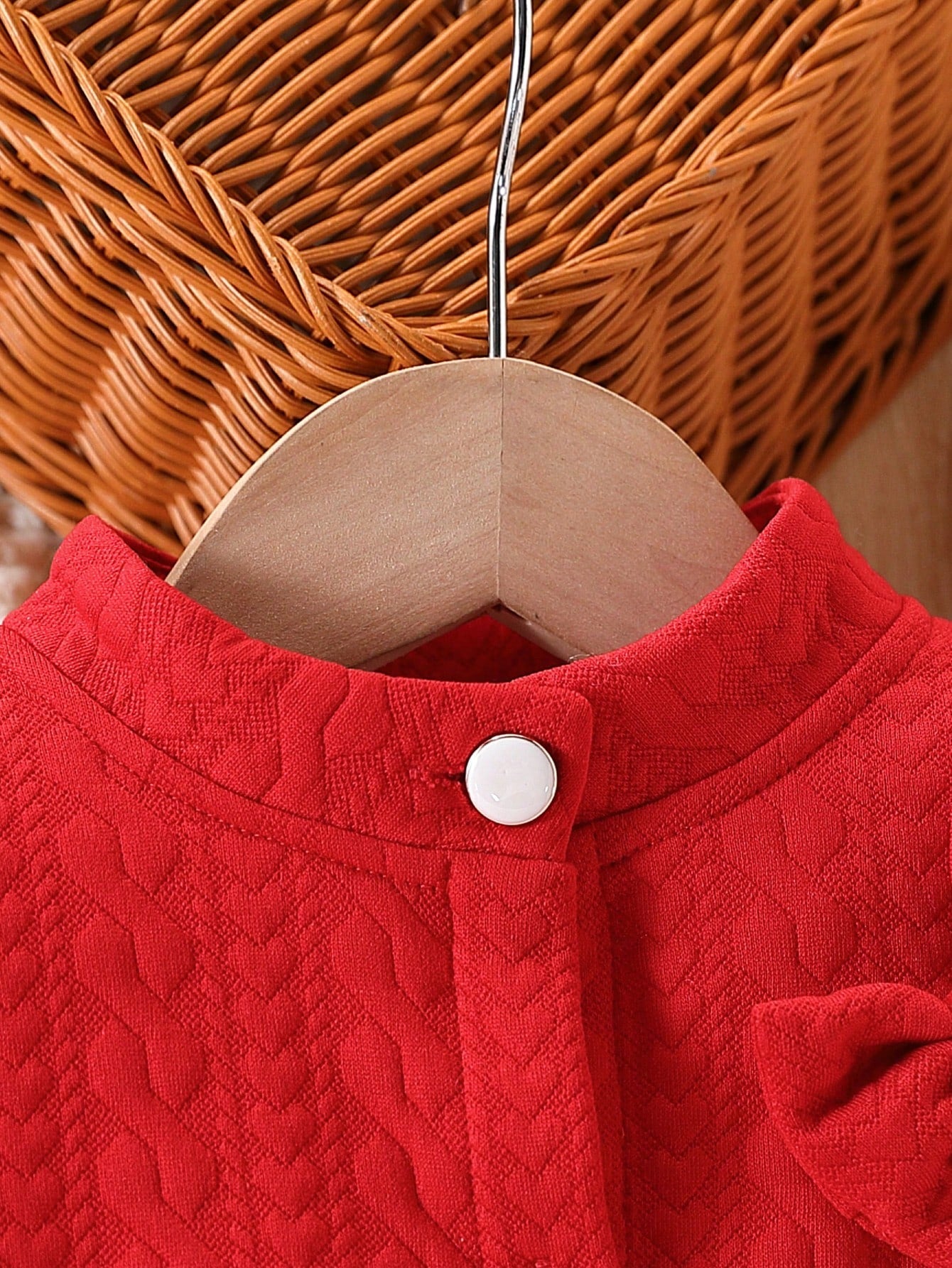 2 peças/Conjunto Vestido e Casaco de Jacquard Elegante de Pelúcia para Meninas Bebê, Adequado para Natal, Brincadeiras ao Ar Livre