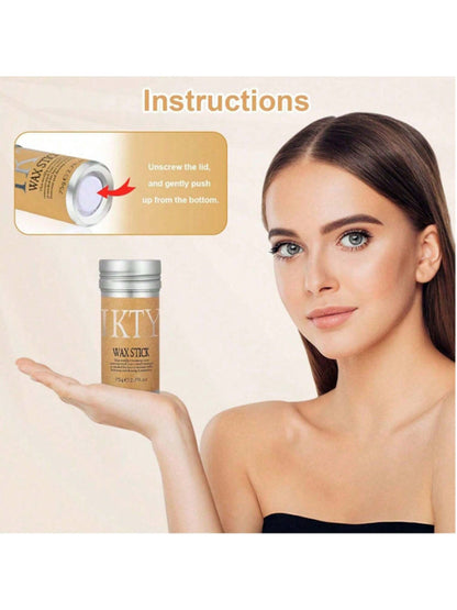 IKT Barra de Cera de Cabelo IKTY com Escovas de Cabelo para Penteado Repuxado - Pomada de Longa Duração para Estilo Livre de Frizz - Pentes Nutritivos para Cabelo e Peruca - Fixação o Dia Todo, Realça o Brilho