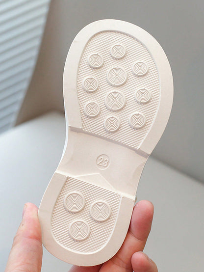 1 par Sapatos fashion e fofos com laço de fita, pérola, gancho e loop, antiderrapantes.