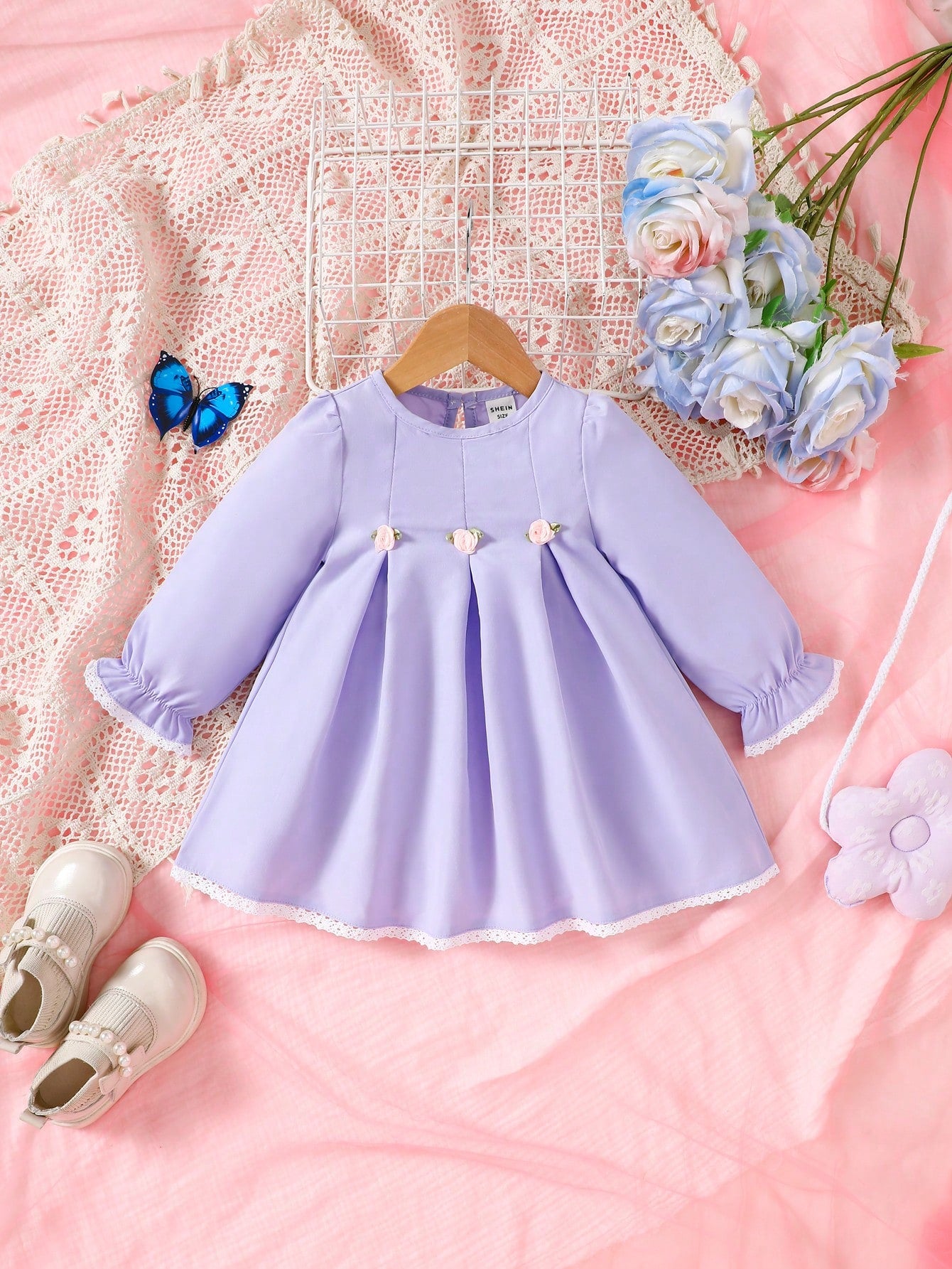 Vestido para Bebês Meninas com Decoração de Flor