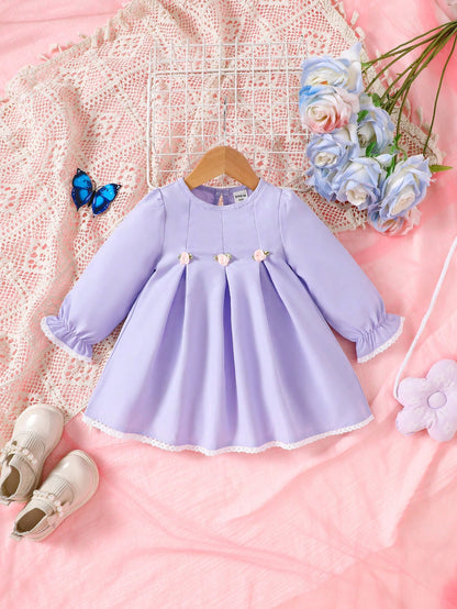 Vestido para Bebês Meninas com Decoração de Flor
