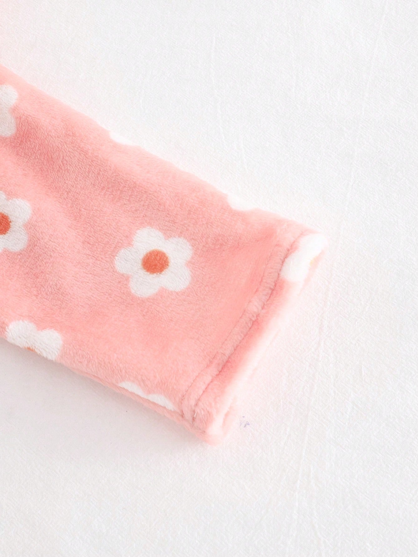 Roupão de Quimono Aberto na Frente com Capuz, Cinto e Estampa Floral Miúda para Meninas, Roupas de Inverno