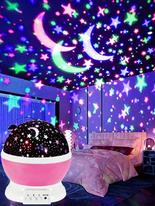 1 peça Luz de Projeção para Quarto Infantil, Luz Companheira do Sono da Criança, Rotação de 360°, Luz de Humor com Planeta Onírico e Céu Estrelado, Projetor de Céu Estrelado Romântico