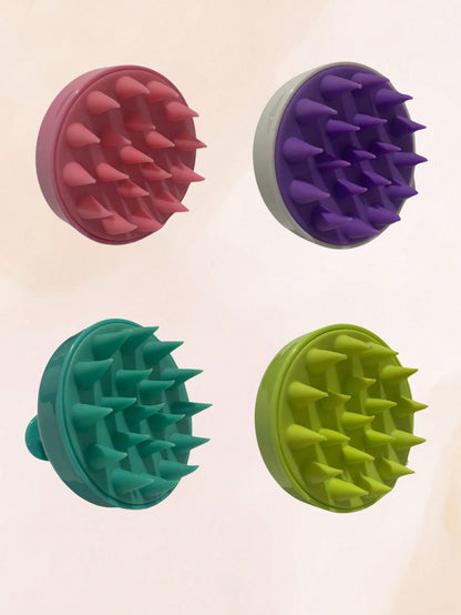 Escova Massageadora Luxo Couro Cabeludo. Massageador Capilar Silicone Macio Para Higienizar e Combater a Caspa