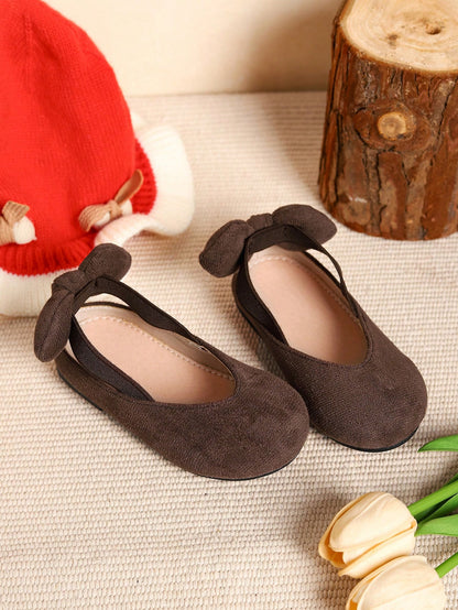 Sapatilha Bebê Menina Metálico Decoração De Arco Respirável Festa Flats Slingback Para Verão