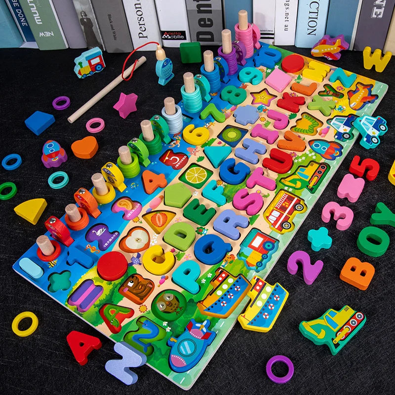 Montessori de madeira brinquedos educativos para crianças aprendizagem precoce
