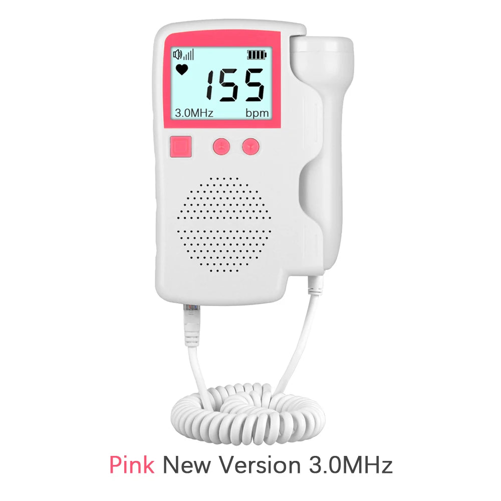 Upgraded 3.0MHz Doppler Fetal Heart rate Monitor Home Pregnancy Baby Fetal Sound Heart Rate Detector LCD Display No Radiation