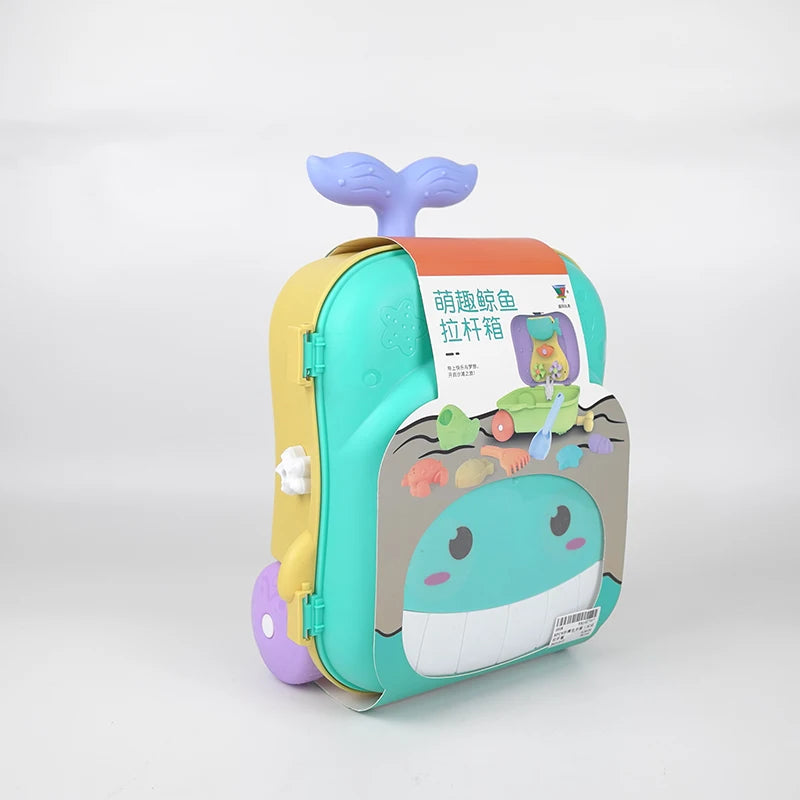 Children's summer beach toy set Whale luggage trolley case summer sand shovel outdoor water toy