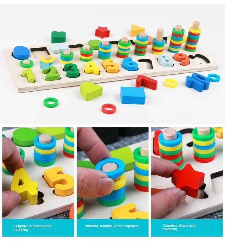 Montessori de madeira brinquedos educativos para crianças aprendizagem precoce