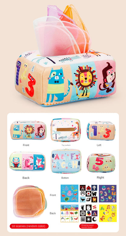 Baby Montessori Toy,Magic Tissue Box,Educational Learning Activity Sensory Toy For Kids  Finger Exercising  Busy Board Baby Game