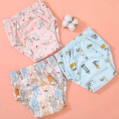 5PC 6 Layers Reusable Cotton Baby Training Pants, Baby Shorts, Underwear, Baby Diapers,