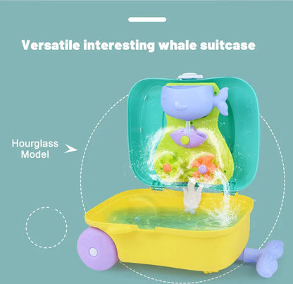 Children's summer beach toy set Whale luggage trolley case summer sand shovel outdoor water toy