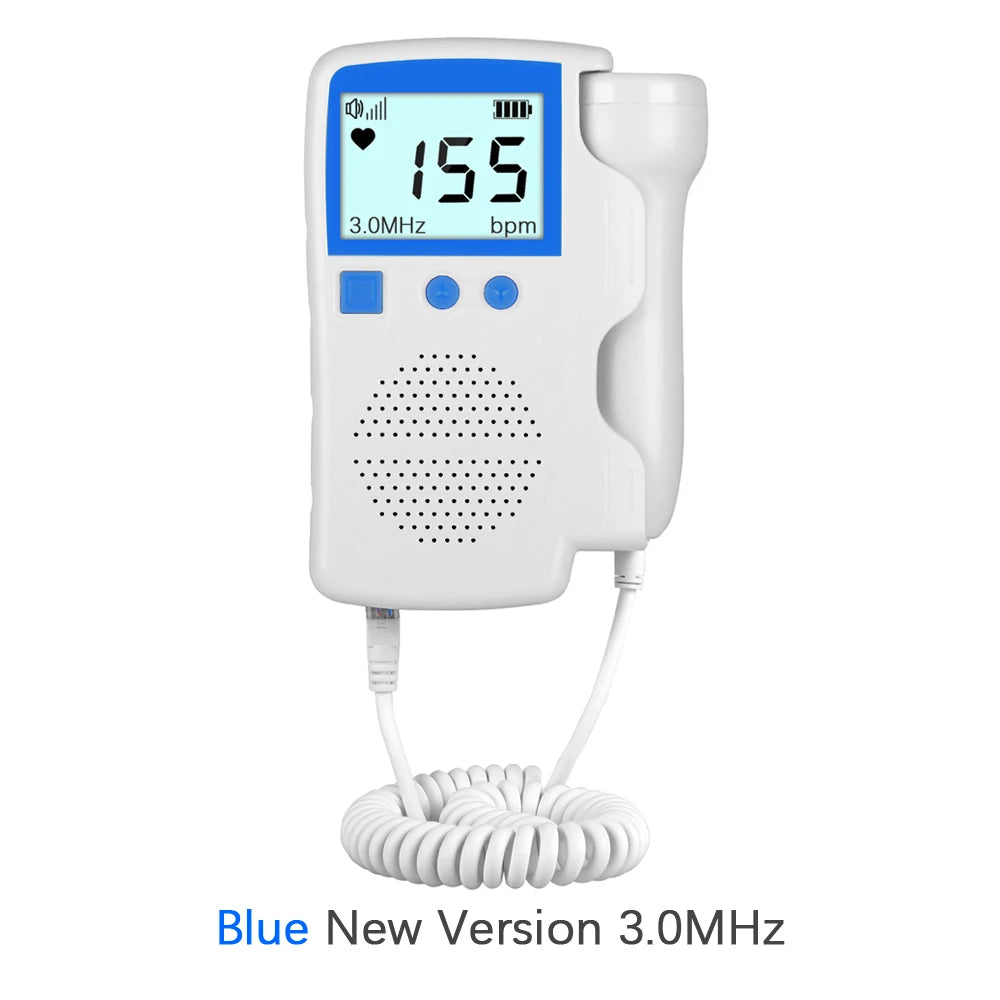 Upgraded 3.0MHz Doppler Fetal Heart rate Monitor Home Pregnancy Baby Fetal Sound Heart Rate Detector LCD Display No Radiation