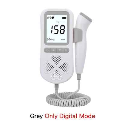 Upgraded 3.0MHz Doppler Fetal Heart rate Monitor Home Pregnancy Baby Fetal Sound Heart Rate Detector LCD Display No Radiation