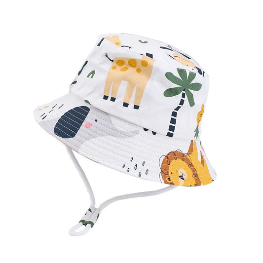 Chapéu de Sol Infantil – Design de Pescador, Proteção UV para Meninos e Meninas
