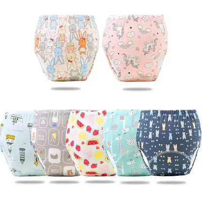 5PC 6 Layers Reusable Cotton Baby Training Pants, Baby Shorts, Underwear, Baby Diapers,