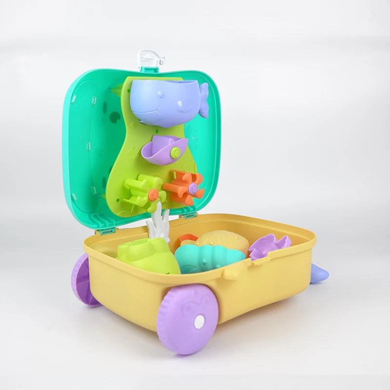 Children's summer beach toy set Whale luggage trolley case summer sand shovel outdoor water toy