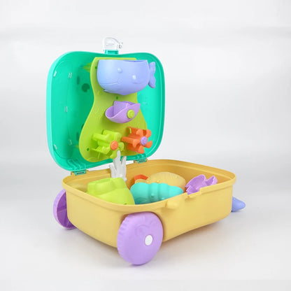 Children's summer beach toy set Whale luggage trolley case summer sand shovel outdoor water toy